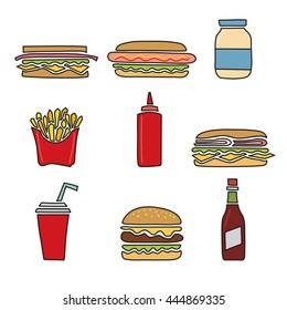 Fast food vector set
