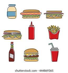 Fast food vector set
