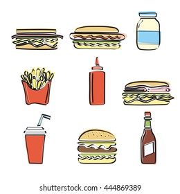 Fast food vector set
