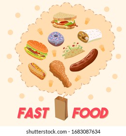 Fast food vector set collection graphic design