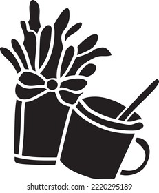 Fast Food Vector Stencil, Black and White