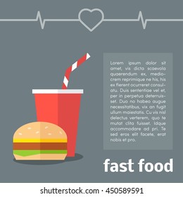 Fast food vector template with place for text