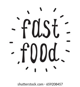 Fast food vector text. Design elements.