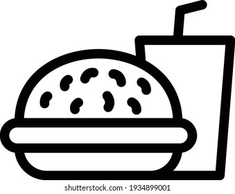 fast food vector thin line icon