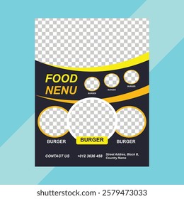 Fast food vertical print template