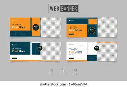 Fast food web banner concept banner template 
