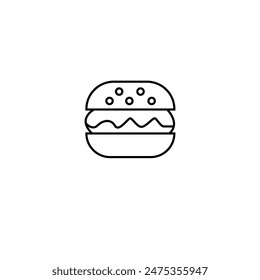 Fast-Food-Web-Symbol im Linienstil gesetzt. Pizza, Pommes frites, Hamburger, Pommes Frites, Hot Dog, Kollektion.
