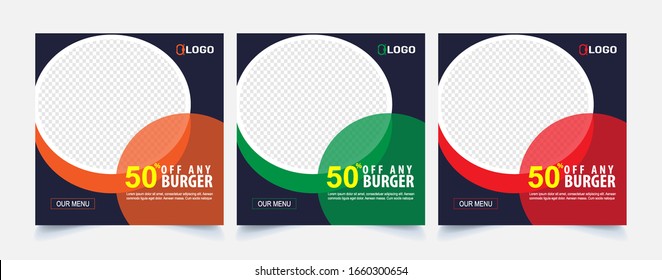 Fast food web template banner flyer post for social media template for sale ads