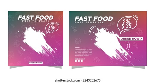 fast food website banner poster for social media post user interface for website with button and creative mesh background 