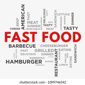FAST FOOD word cloud collage, business concept background