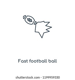 Fast football ball concept line icon. Linear Fast football ball concept outline symbol design. This simple element illustration can be used for web and mobile UI/UX.