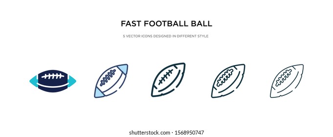 fast football ball icon in different style vector illustration. two colored and black fast football ball vector icons designed in filled, outline, line and stroke style can be used for web, mobile,