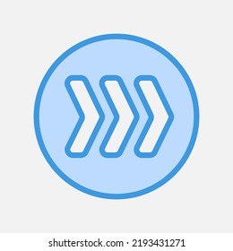 Fast Forward Arrow Icon In Blue Style, Use For Website Mobile App Presentation