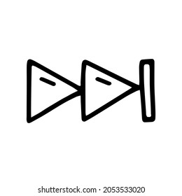 fast forward arrow line vector doodle simple icon