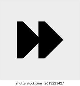 A fast forward arrow symbol for media controls.