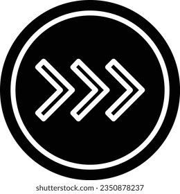 Fast Forward Arrow Vector Icon Glyph Style