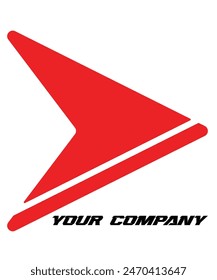 diseño de concepto de logotipo de flechas de avance rápido en rojo