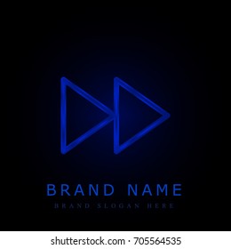 Fast forward blue chromium metallic logo