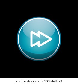 Fast forward blue circle button icon symbol background texture. Vector illustration.
