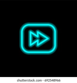Fast forward blue glowing neon ui ux icon. Glowing sign logo vector