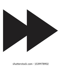 fast forward button icon black and isolated vector illustration