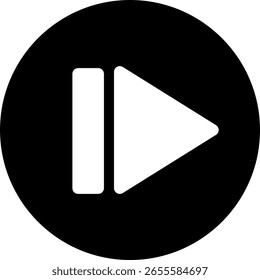 Icono de Botón de avance rápido en blanco y negro