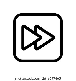 Fast Forward Button Icon: Multimedia Control for Digital Interface Designs

