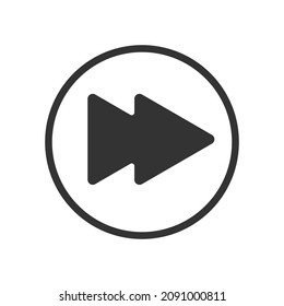 Fast forward button icon. Playback symbol. Element of audio player interface. Vector graphic illustration.