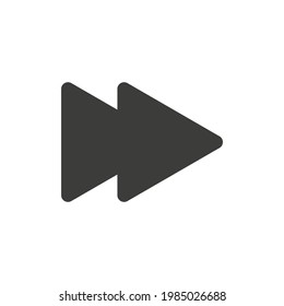 Fast forward button icon for web and mobile UI design, multimedia apps.