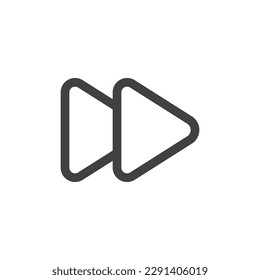 Fast forward button line icon. linear style sign for mobile concept and web design. Forward media button outline vector icon. Symbol, logo illustration. Vector graphics