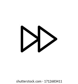Fast Forward Button User Interface Outline Icon Logo Vector Illustration
