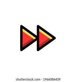Fast Forward Button User Interface Outline Icon Logo Vector Illustration
