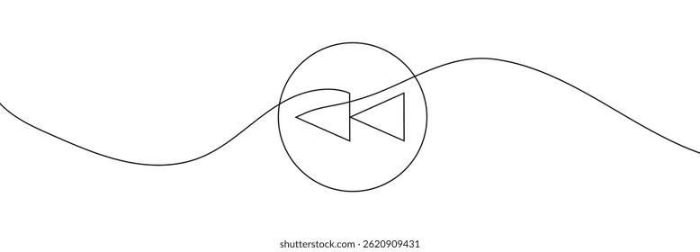 Fast Forward Button vector icon on White background, Continuous line drawing  .Vector Illustration .EPS 10 .