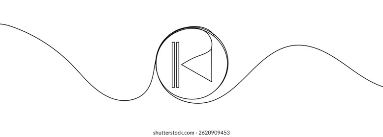 Fast Forward Button vector icon on White background, Continuous line drawing  .Vector Illustration .EPS 10 .