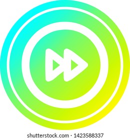 fast forward circular icon with cool gradient finish