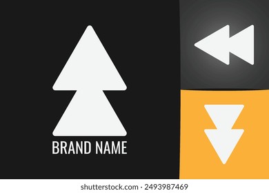 Icono de logotipo de flecha derecha doble de avance rápido. Logotipo de flecha doble Black Rewind