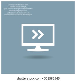 Fast forward double right arrows icon. Modern design flat style icon