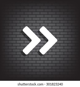 Fast forward double right arrows icon. Modern design flat style icon