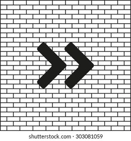 Fast forward double right arrows icon. Modern design flat style icon