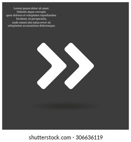 Fast forward double right arrows icon. Modern design flat style icon