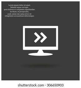 Fast forward double right arrows icon. Modern design flat style icon