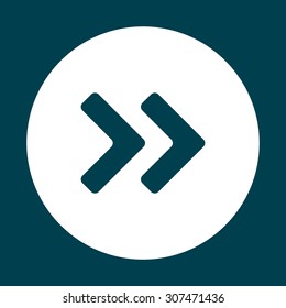 Fast forward double right arrows icon. Modern design flat style icon