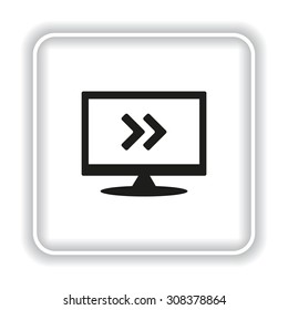 Fast forward double right arrows icon. Modern design flat style icon