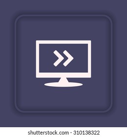 Fast forward double right arrows icon. Modern design flat style icon