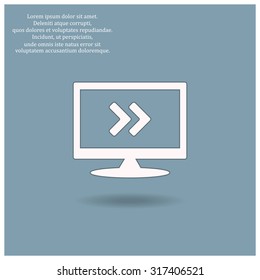Fast forward double right arrows icon. Modern design flat style icon