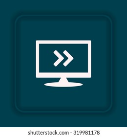 Fast forward double right arrows icon. Modern design flat style icon