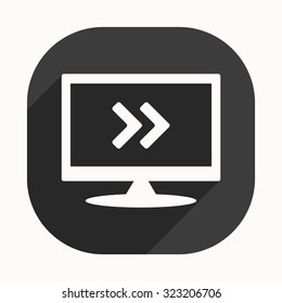 Fast forward double right arrows icon. Modern design flat style icon