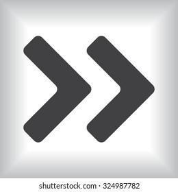 Fast forward double right arrows icon. Modern design flat style icon