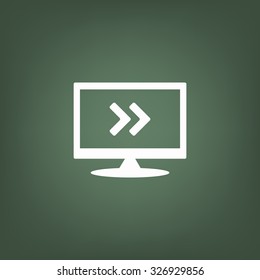 Fast forward double right arrows icon. Modern design flat style icon