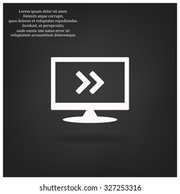 Fast forward double right arrows icon. Modern design flat style icon